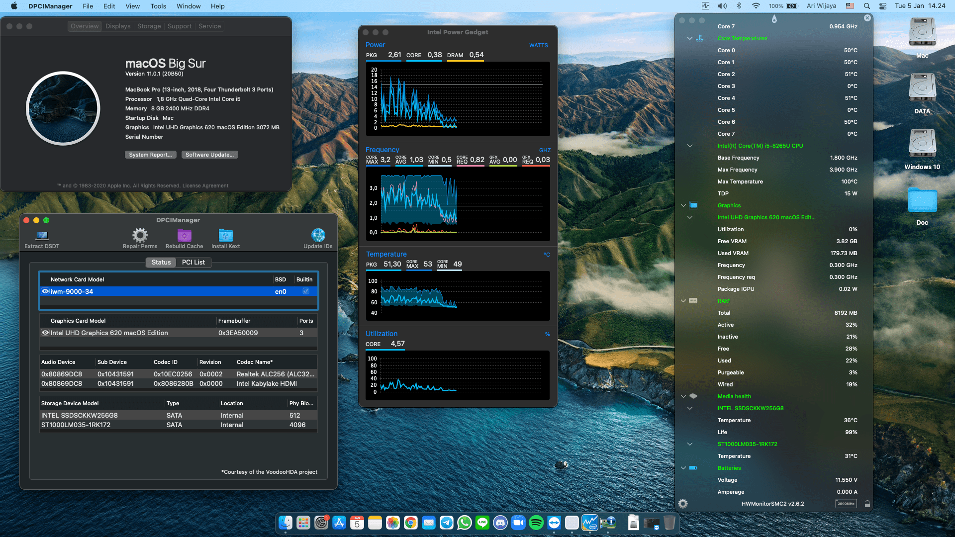 Success Hackintosh macOS Big Sur 11.0.1 Build 20B50 at Asus VivoBook S14-S430FN
